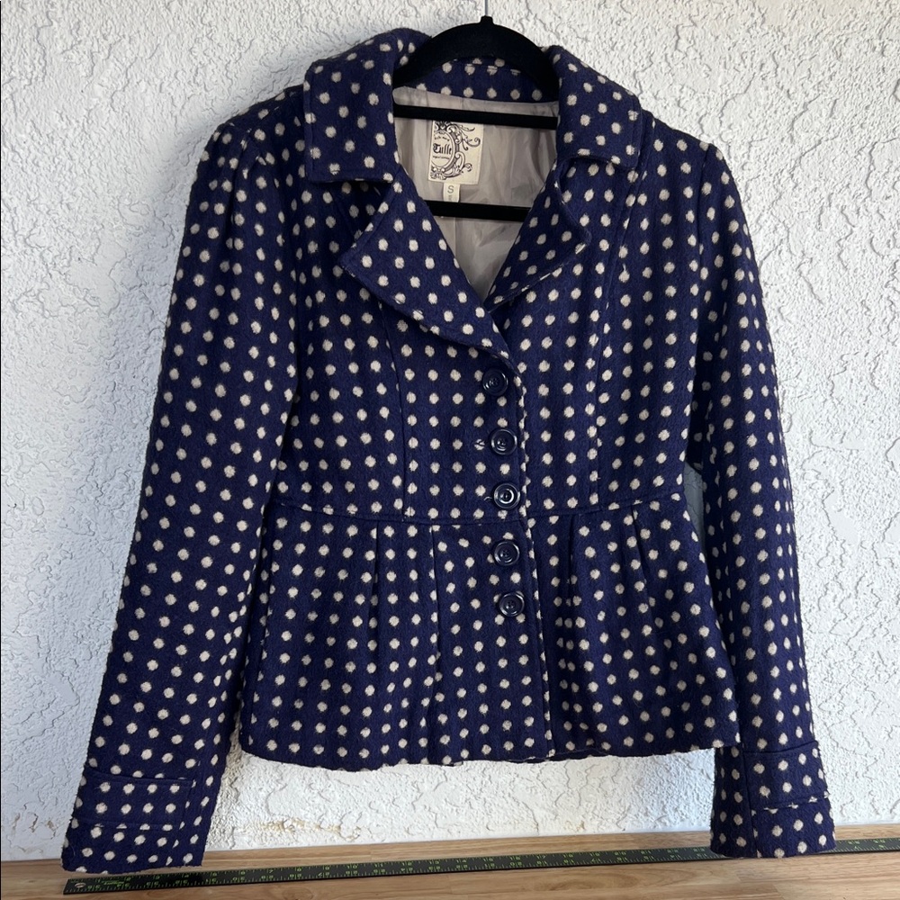 Navy Blue Polka Dot Blazer